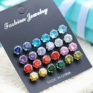 12 Pairs of Fashion Gemstone Earrings